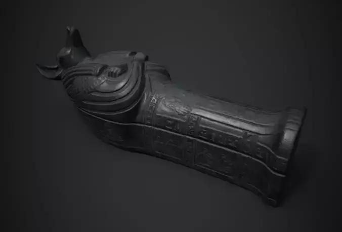 Anubis Sarcophagus statue Low-poly 3D model
