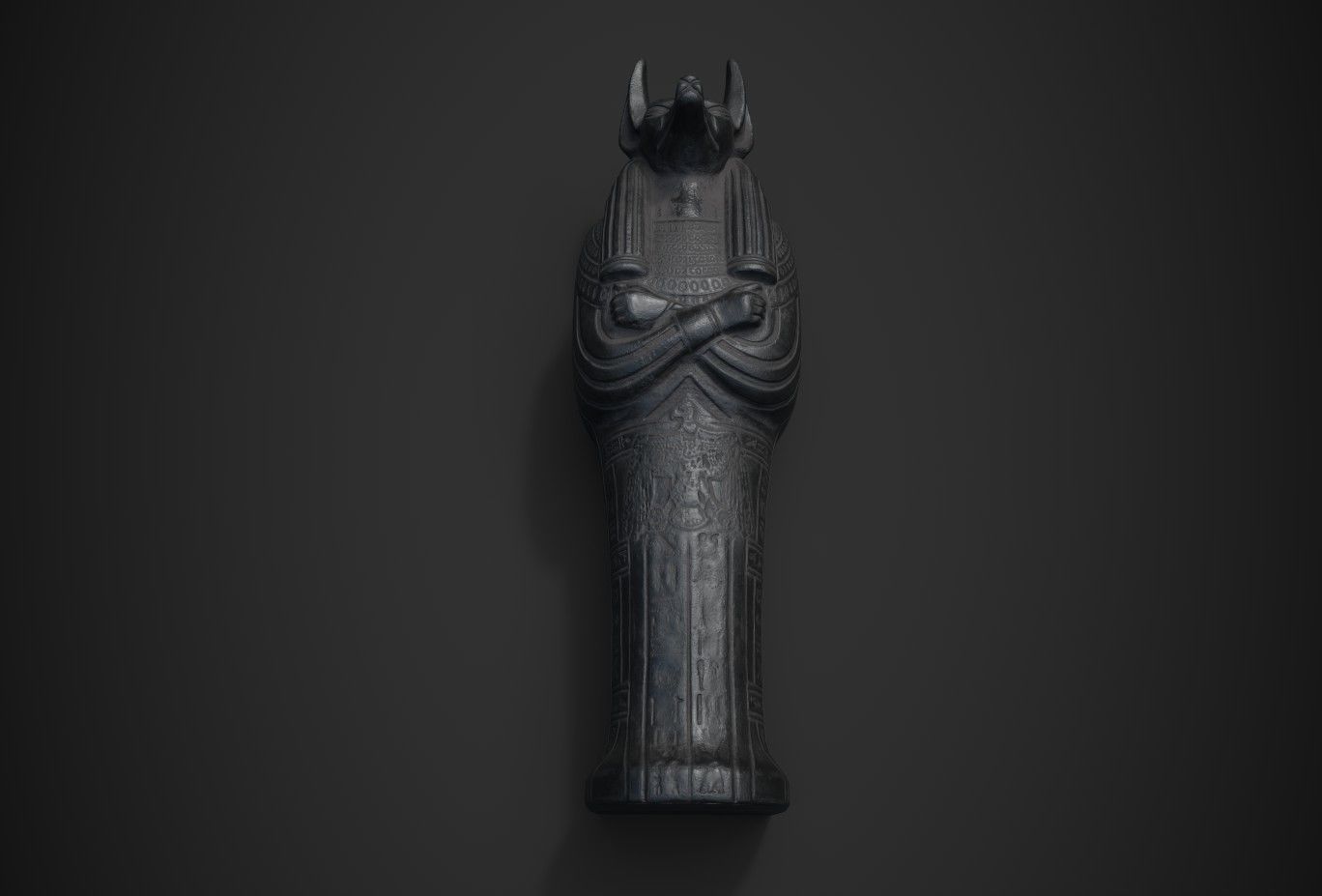 Anubis Sarcophagus statue Low-poly 3D model_2
