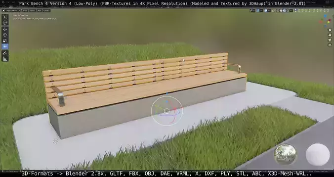 Park Bench -4- Version 4 Low-poly 3D model