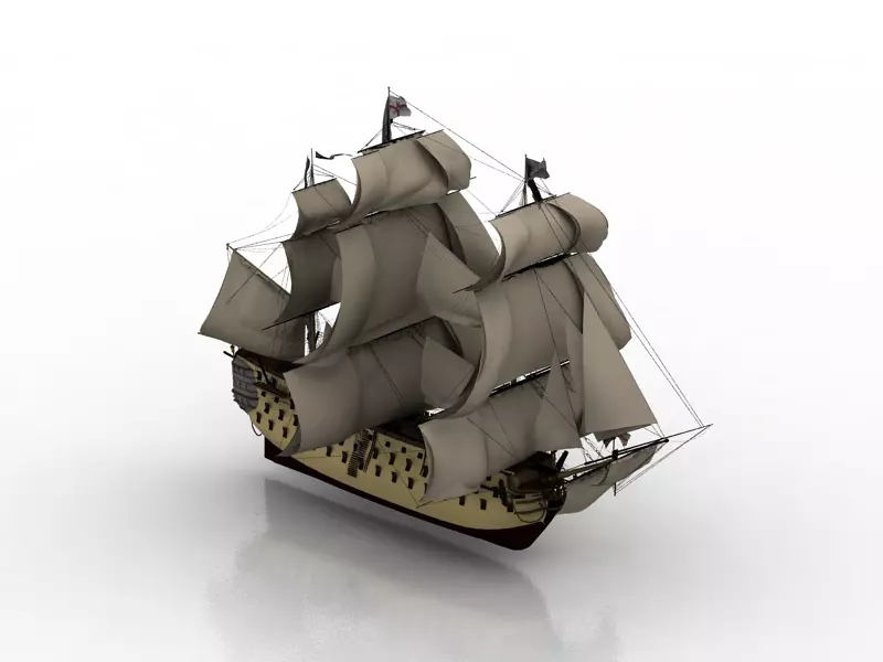 sailing fregatte old ancient 3D model_0