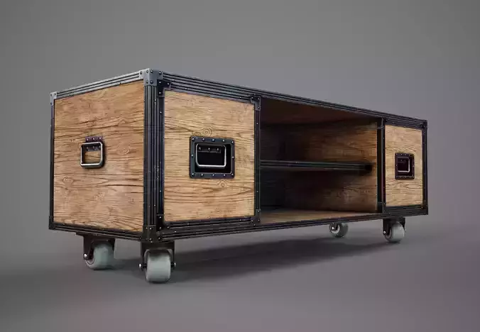 Sideboard PBR Game Ready industrial style tv stand on wheels