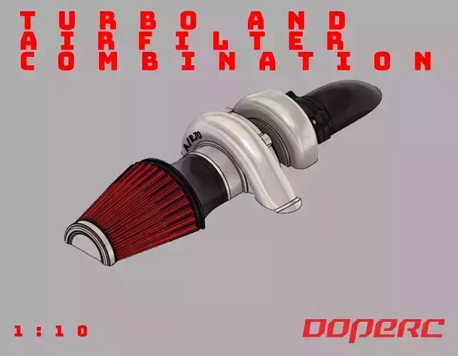 1to10 RC Turbo and Airfilter Combination Half 3D print model