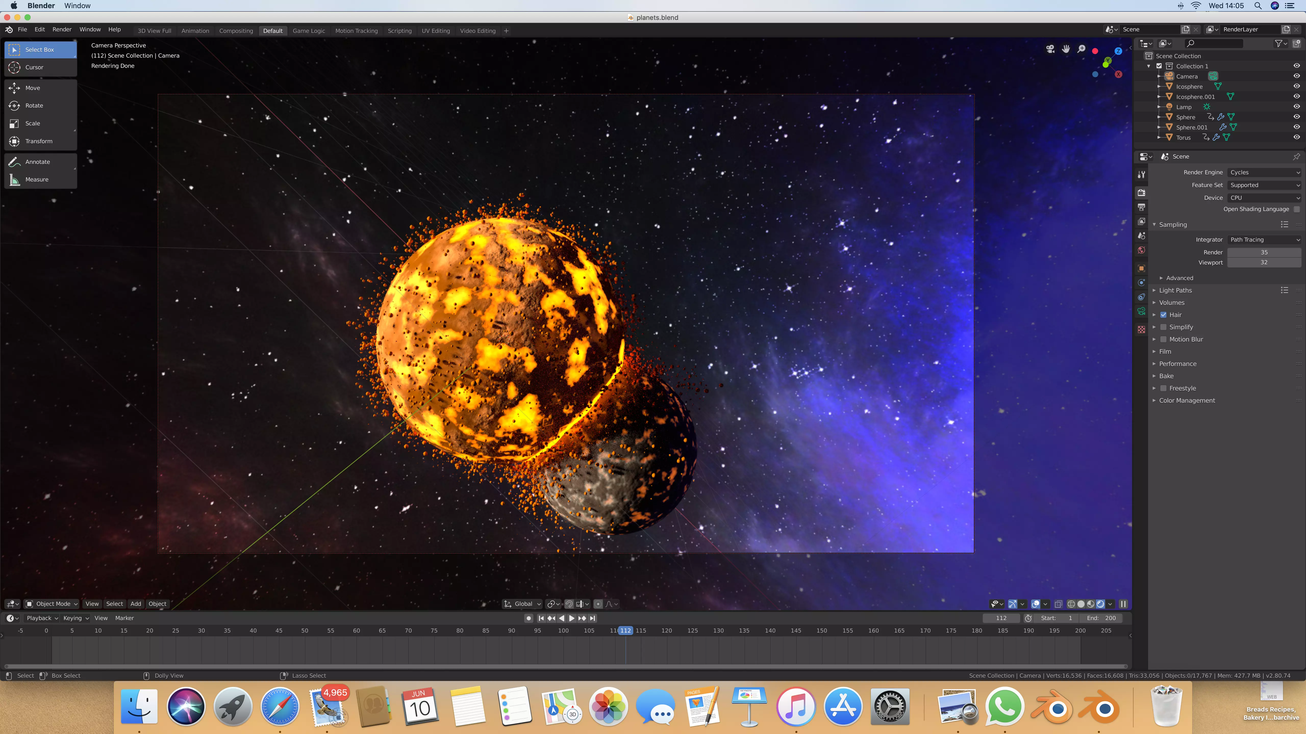 Planets coliding Free 3D model