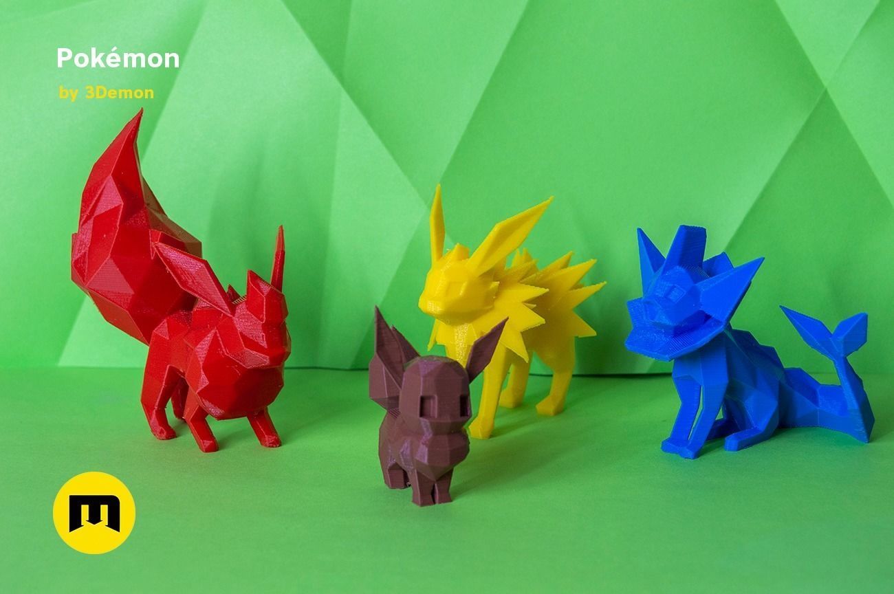 Low Poly Pokemon Collection Generation 1  3D print model_15