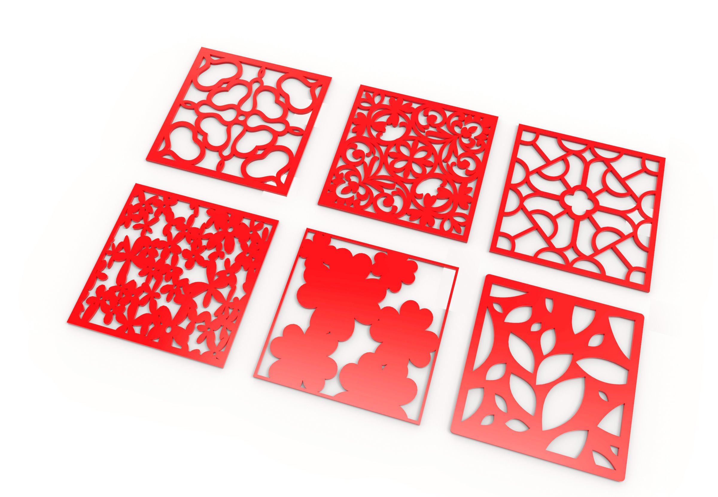 40 3D Decorative wall panels - screen SET 055 3D model_5