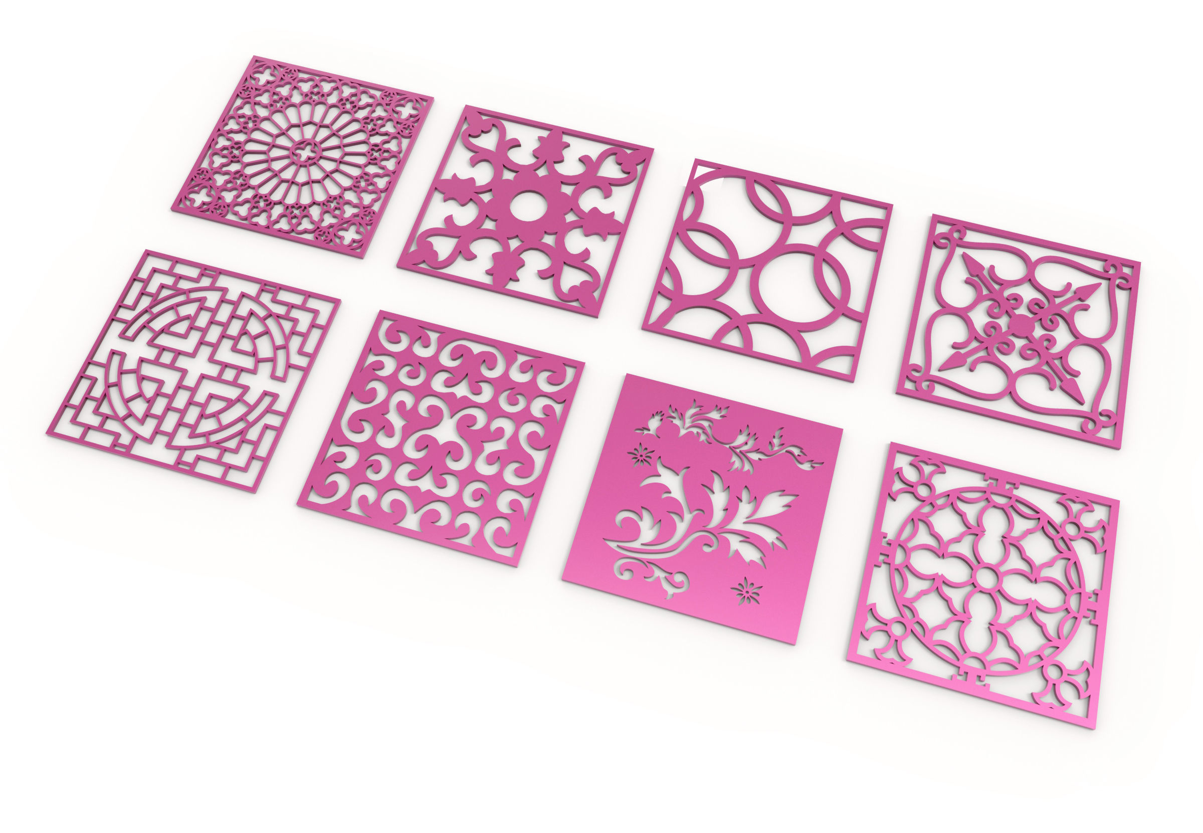 40 3D Decorative wall panels - screen SET 055 3D model_2