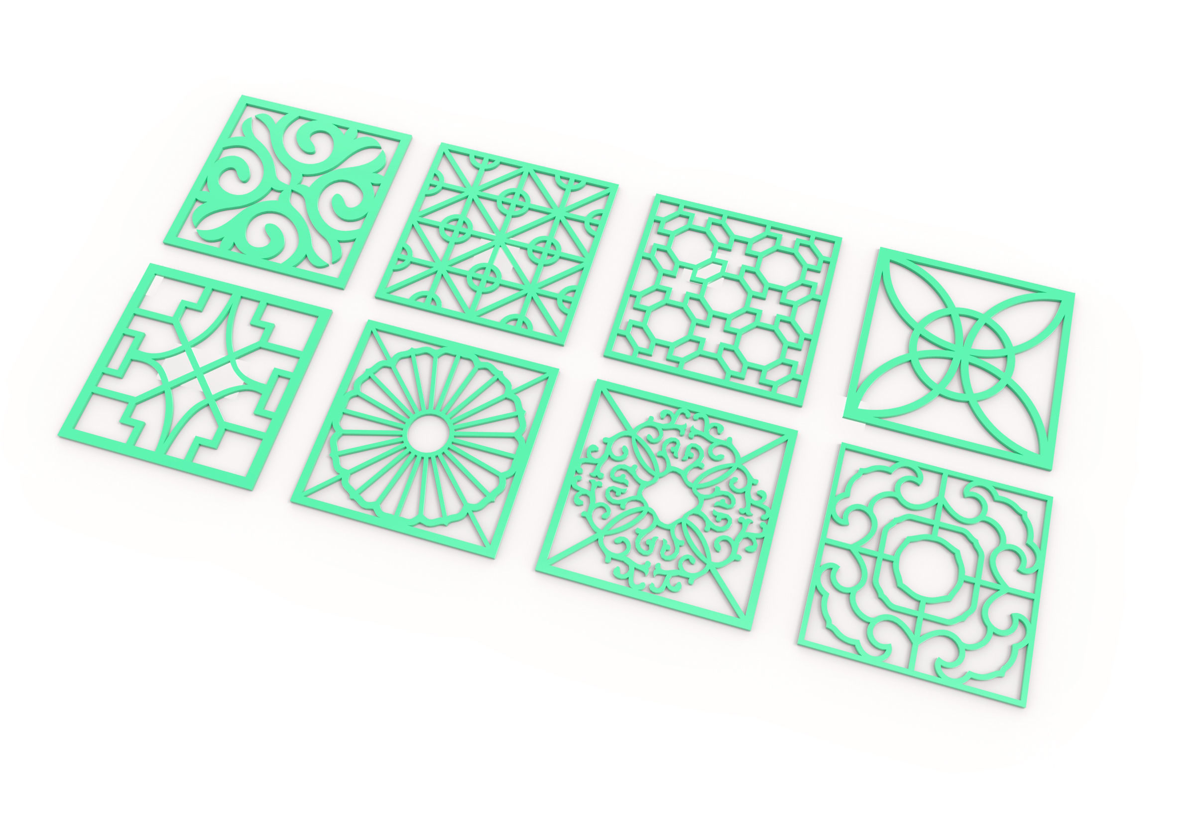 40 3D Decorative wall panels - screen SET 055 3D model_7