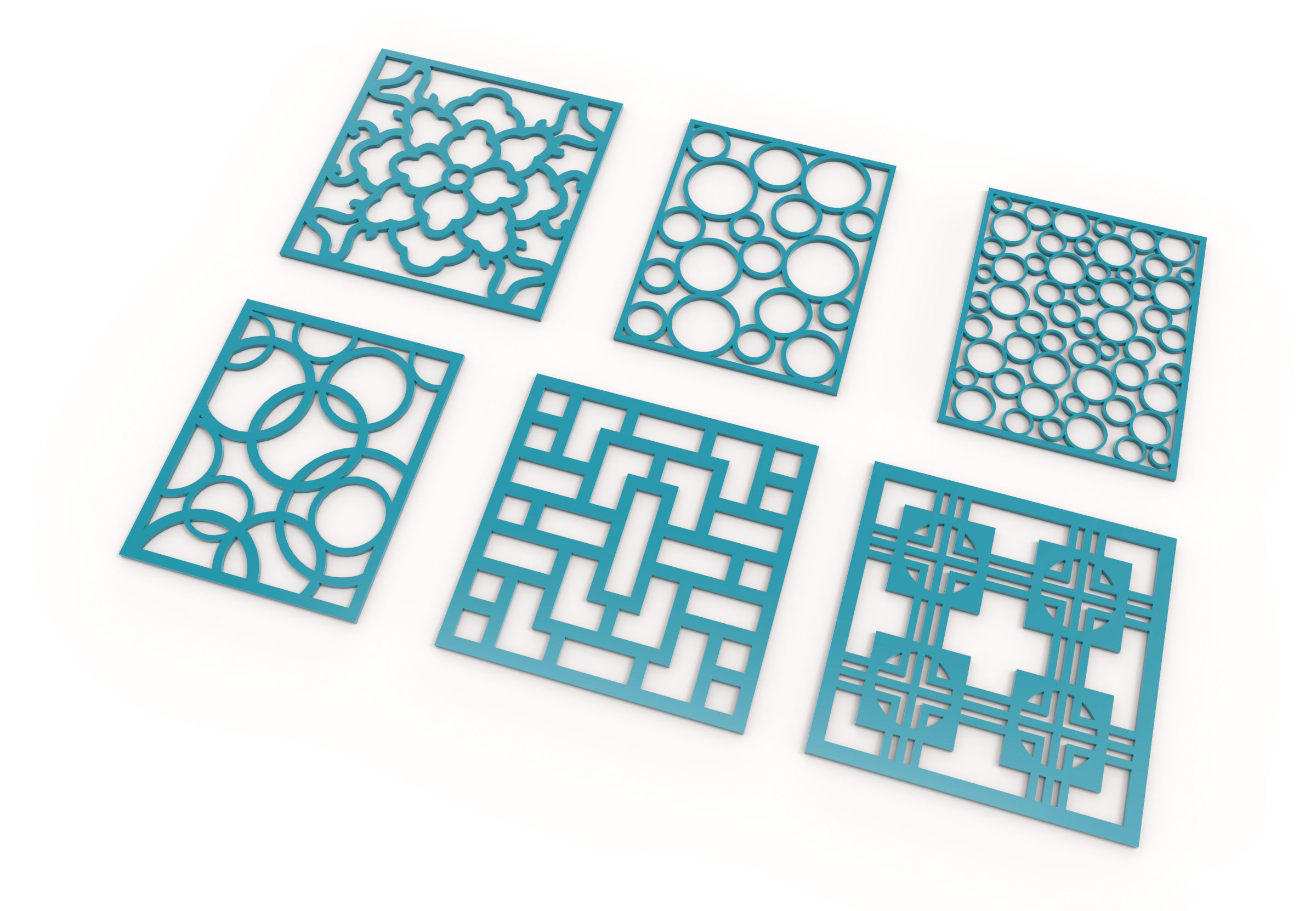 40 3D Decorative wall panels - screen SET 055 3D model_3