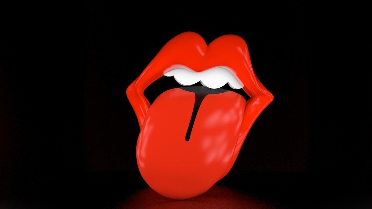 Mouth rolling stones tongue 3D model_1