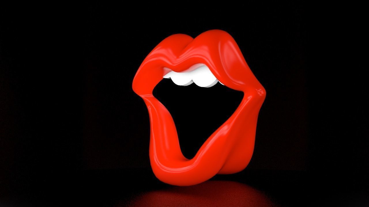 Mouth rolling stones tongue 3D model_3
