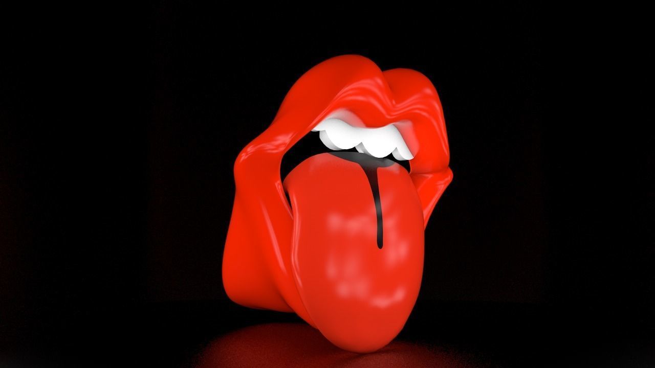 Mouth rolling stones tongue 3D model_2