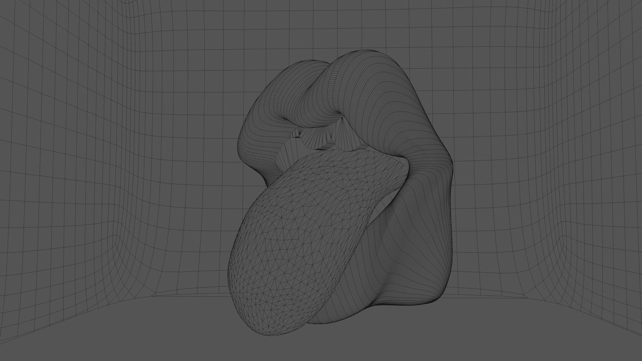Mouth rolling stones tongue 3D model_4
