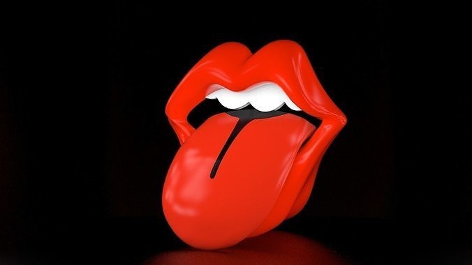 Mouth rolling stones tongue 3D model