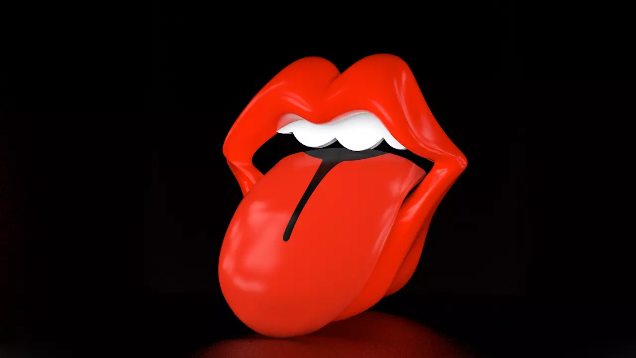 Mouth rolling stones tongue 3D model_0