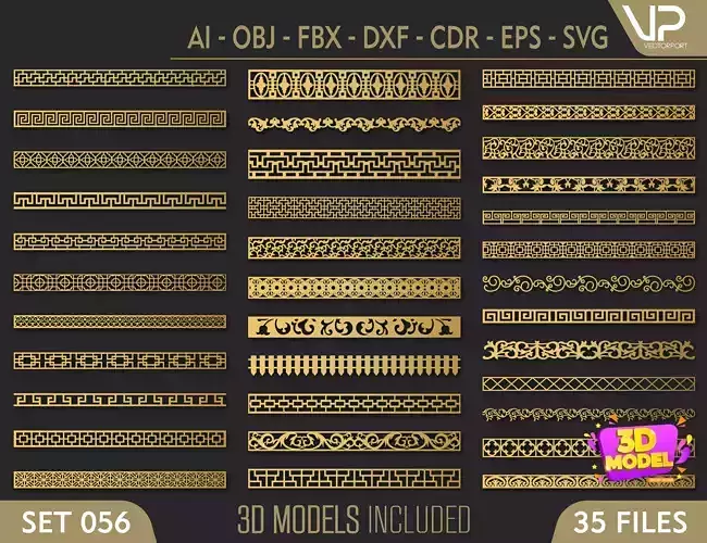 35 3D Decorative wall panels - screen SET 056