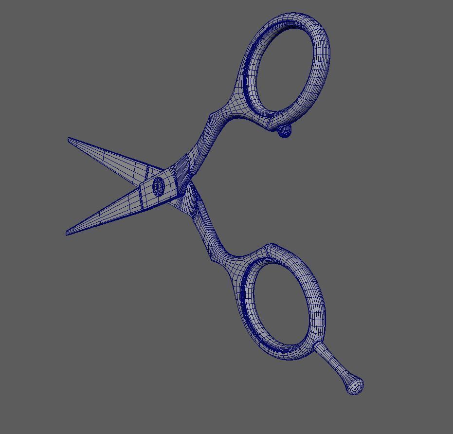 Barber scissors 3D model_7