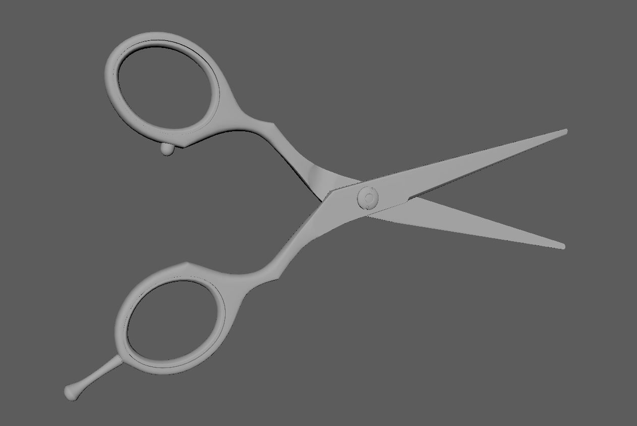 Barber scissors 3D model_4
