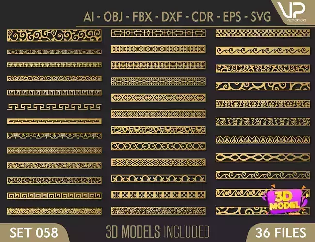 36 3D Decorative wall panels - screen SET 058