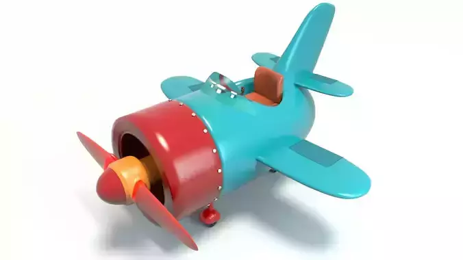 Little fantasy plane Low-poly 3D model