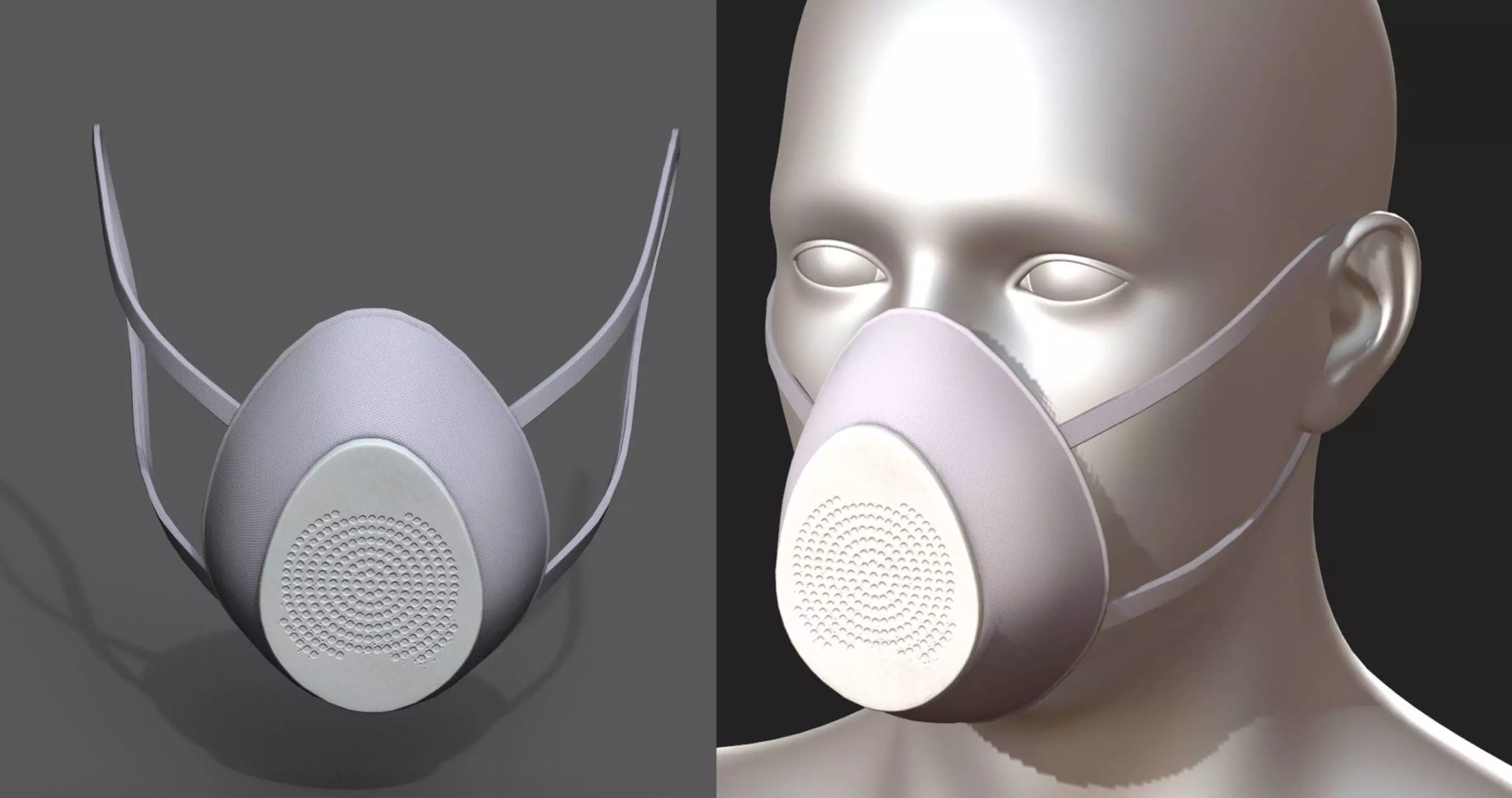 Gas mask respirator military combat protection  Low-poly 3D model_0