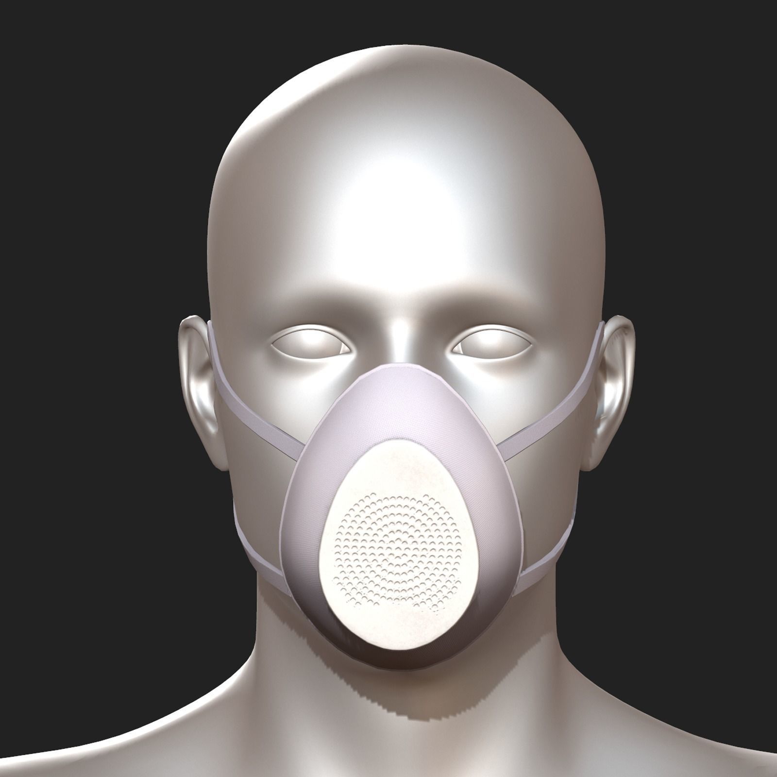 Gas mask respirator military combat protection  Low-poly 3D model_1