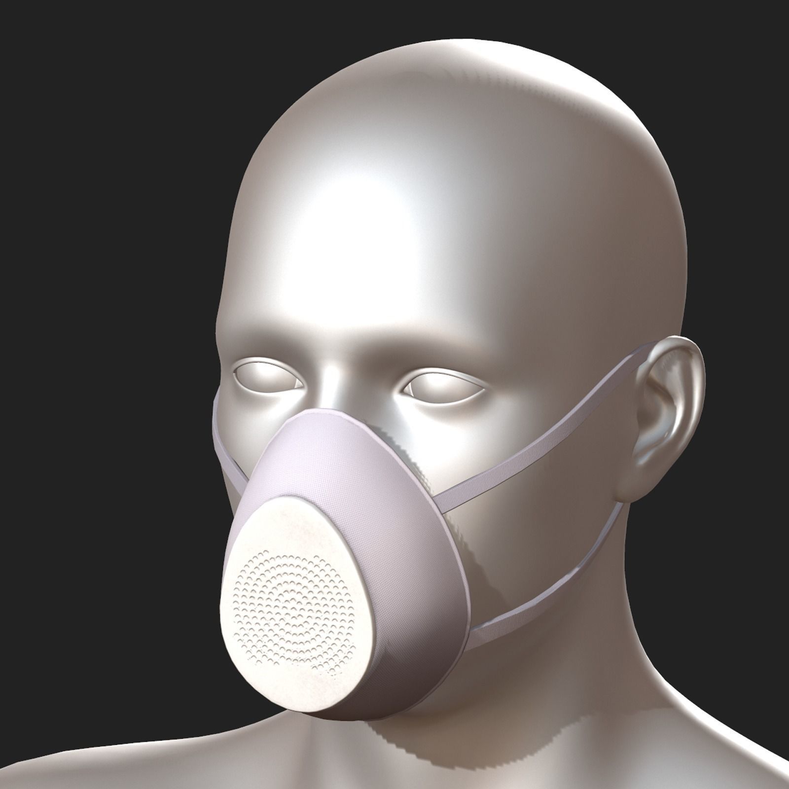 Gas mask respirator military combat protection  Low-poly 3D model_2