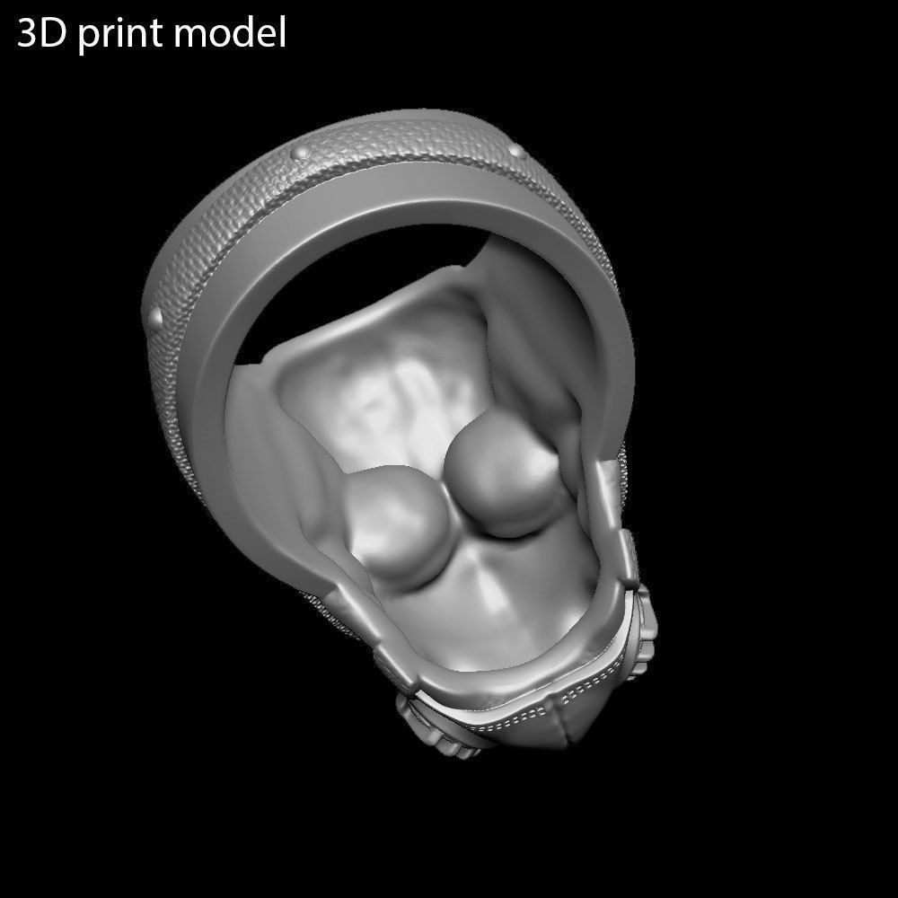 Skull ring jewelry with mask vol2 3D print model_19