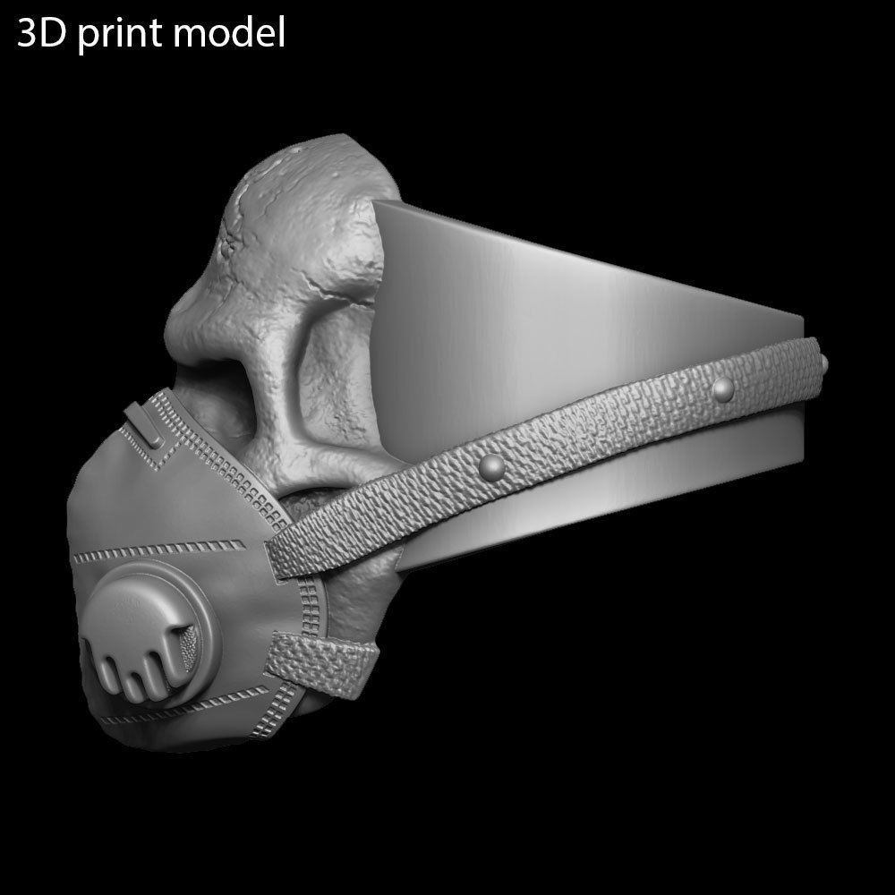 Skull ring jewelry with mask vol2 3D print model_15