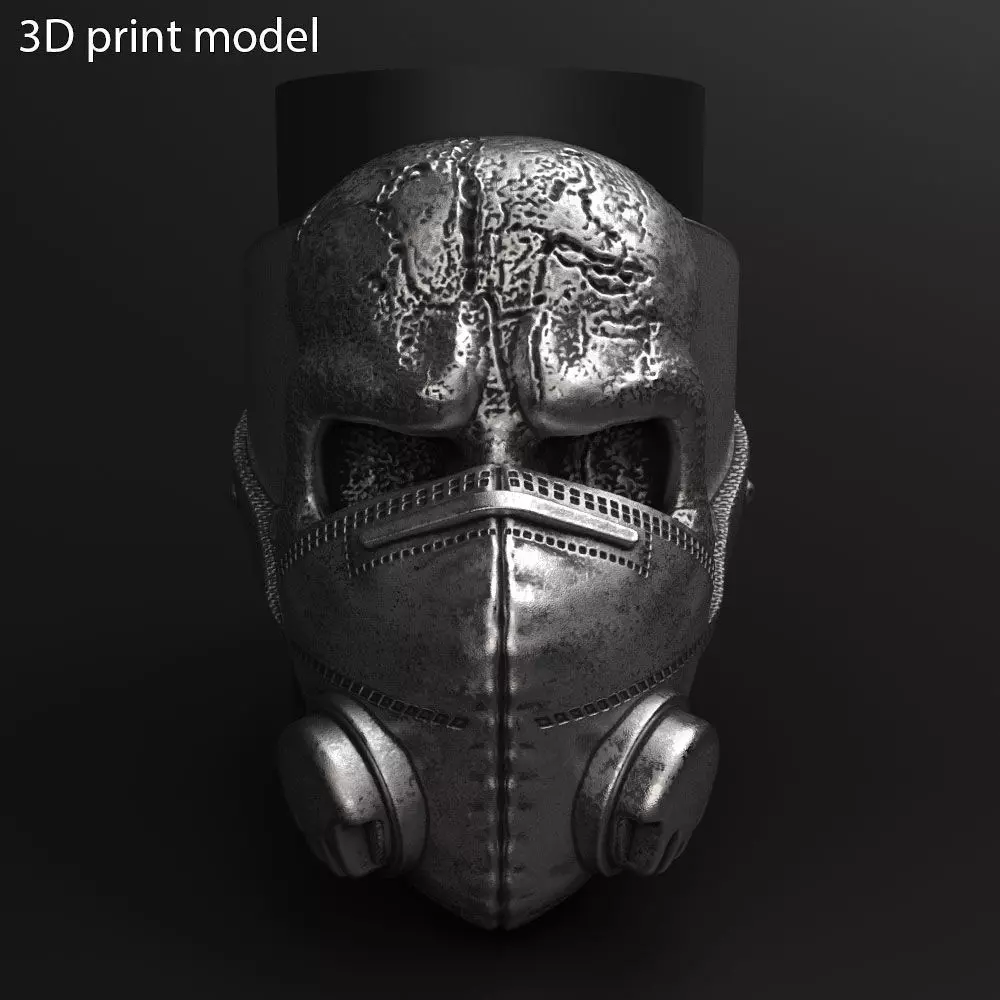 Skull ring jewelry with mask vol2 3D print model_0