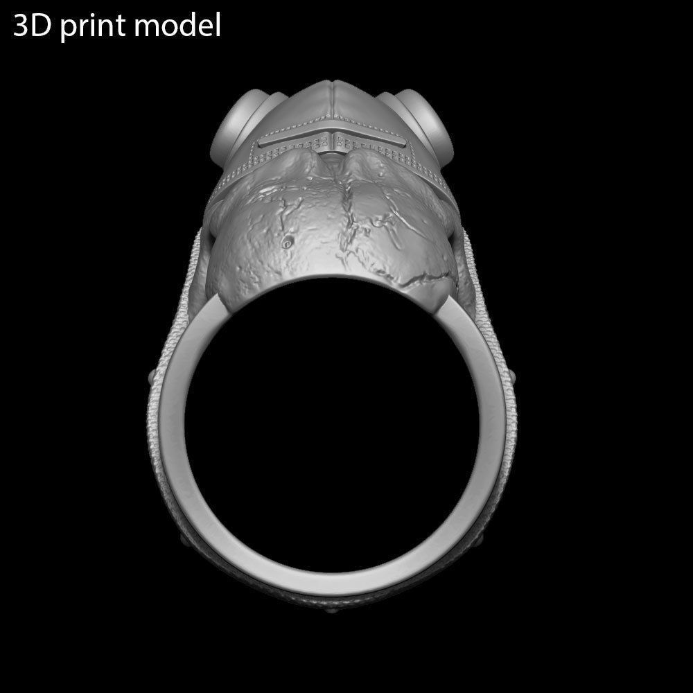 Skull ring jewelry with mask vol2 3D print model_18