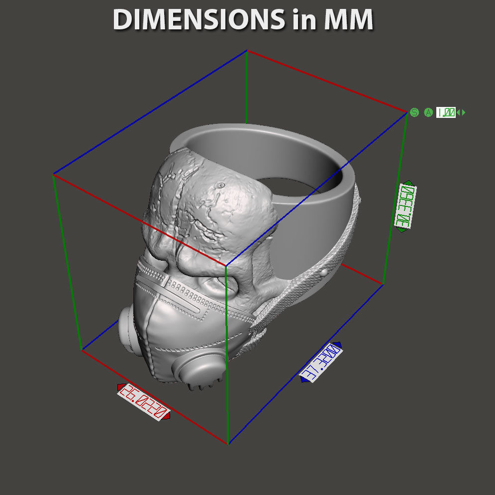 Skull ring jewelry with mask vol2 3D print model_11