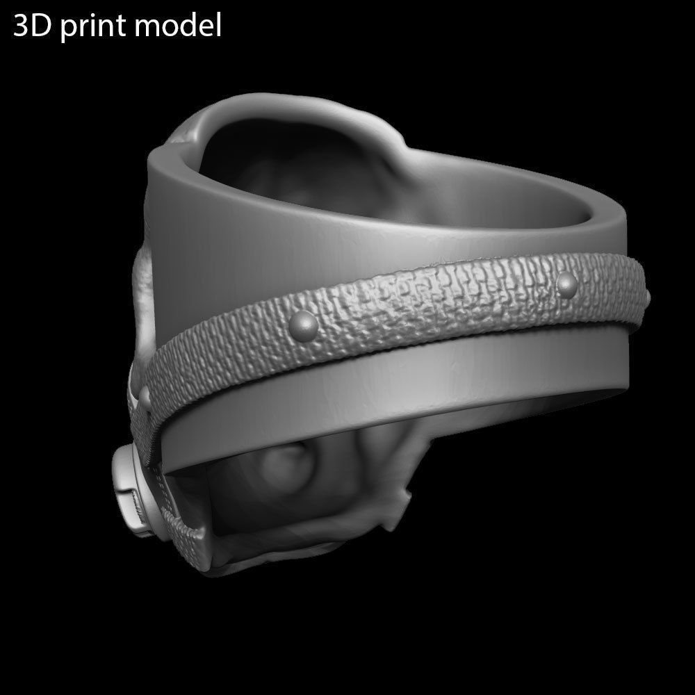 Skull ring jewelry with mask vol2 3D print model_16