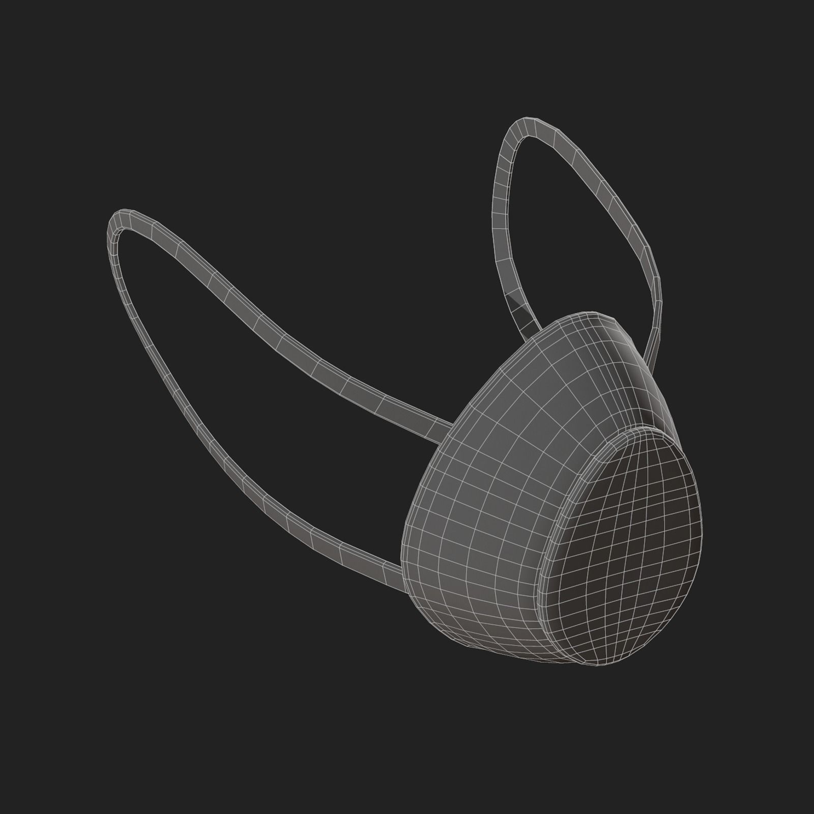 Gas mask respirator military combat protection  Low-poly 3D model_12