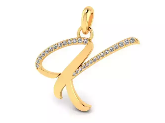 Pendant Alphabet Letter K Diamond