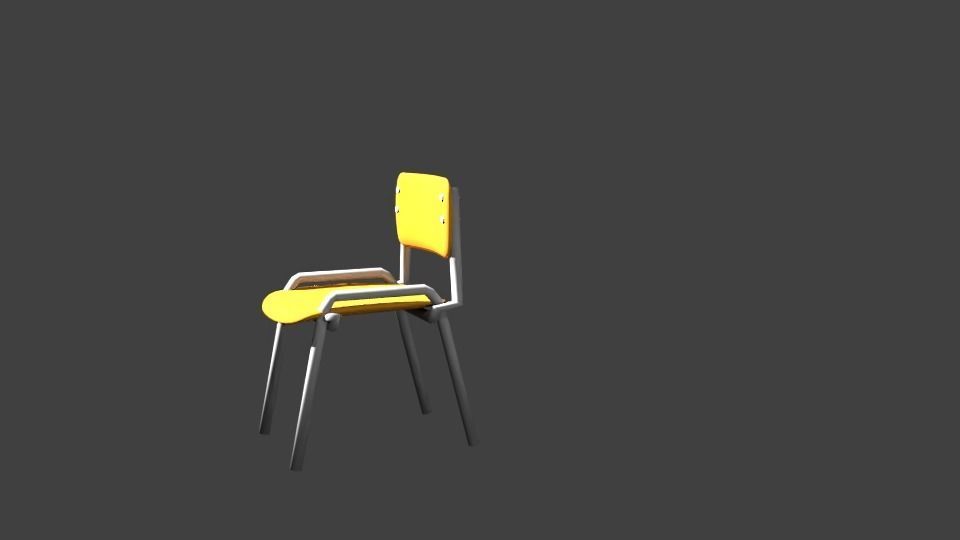 School Chair Low-poly 3D model_12