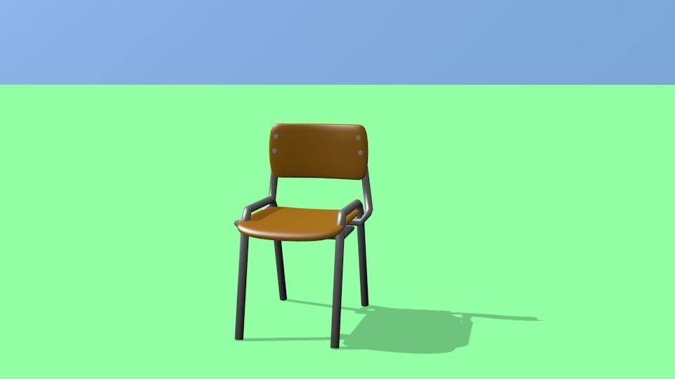 School Chair Low-poly 3D model_18