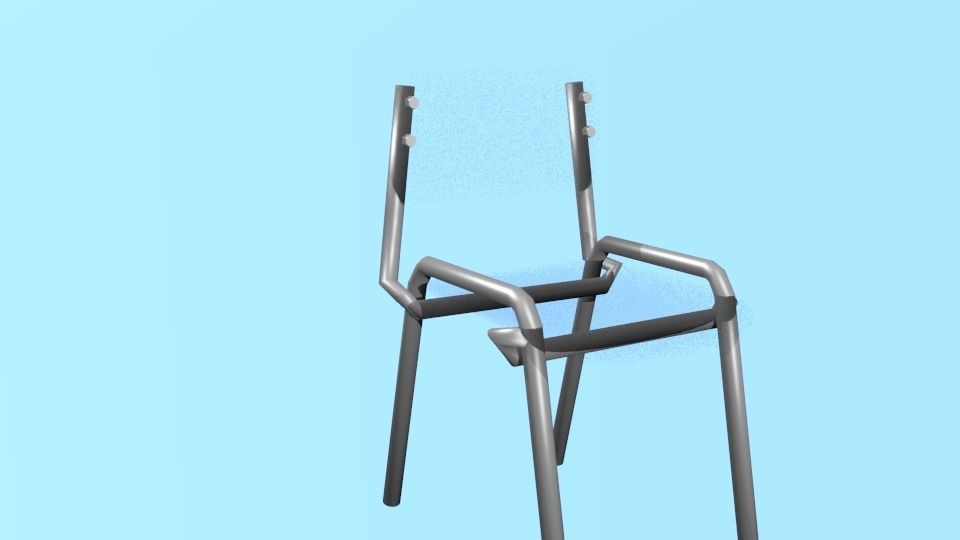 School Chair Low-poly 3D model_2