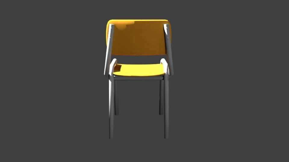 School Chair Low-poly 3D model_15