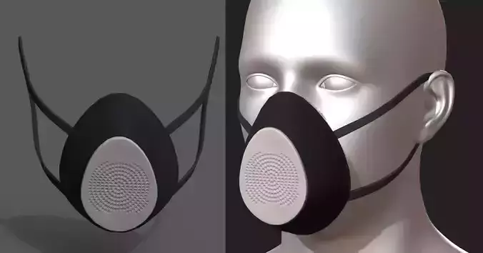 Gas mask respirator  scifi technology 