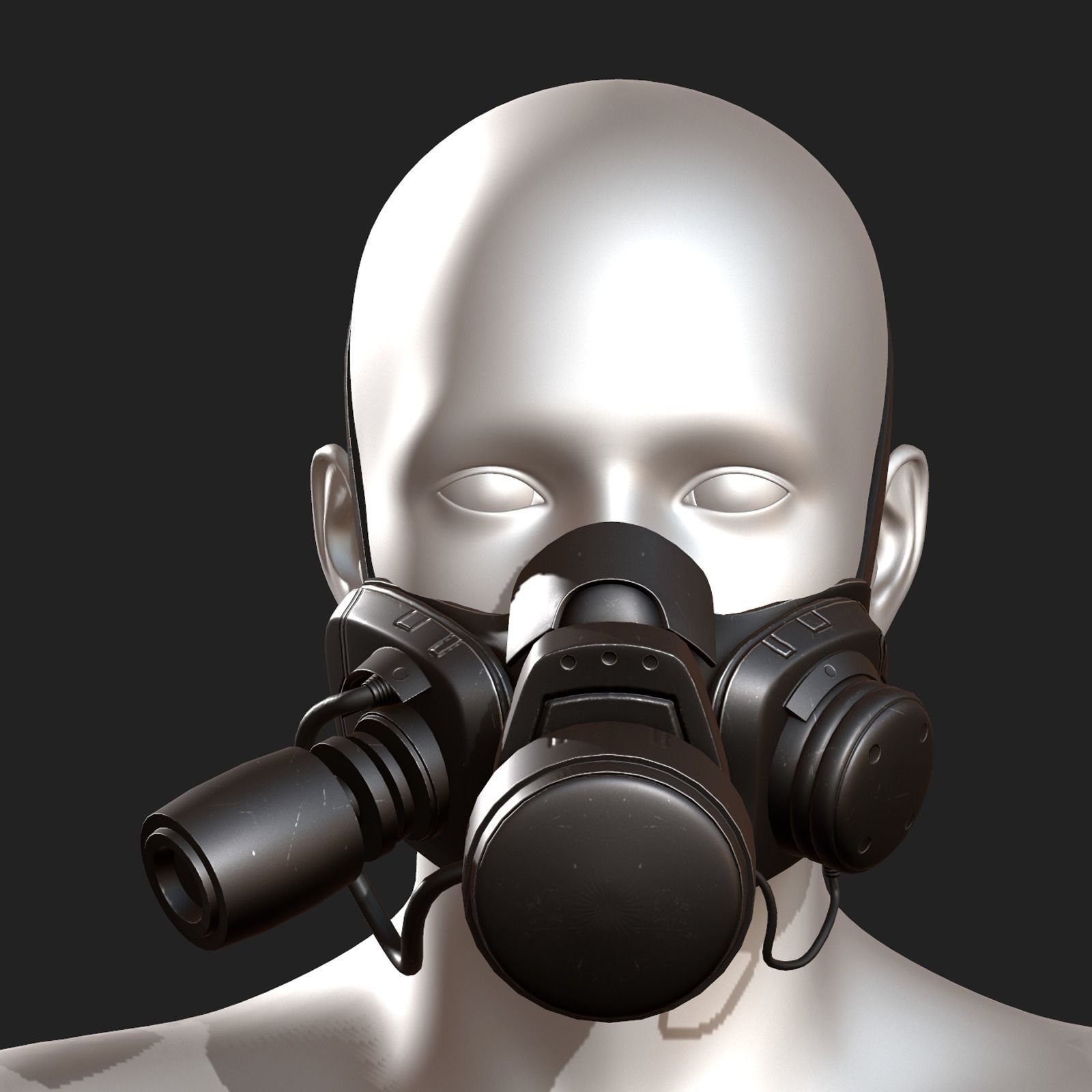 Gas mask scifi technology fantasy 3d model  Low-poly 3D model_2