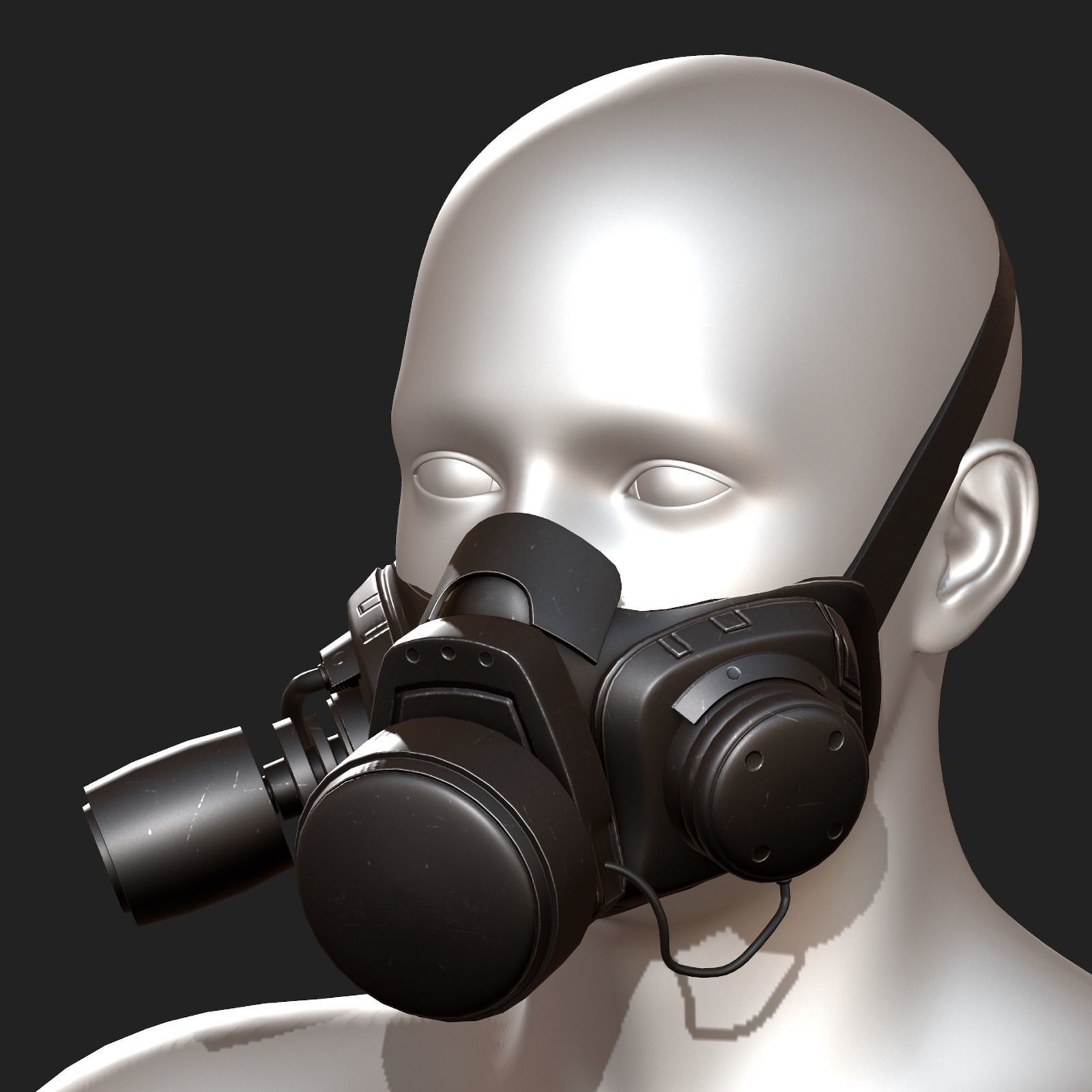 Gas mask scifi technology fantasy 3d model  Low-poly 3D model_3