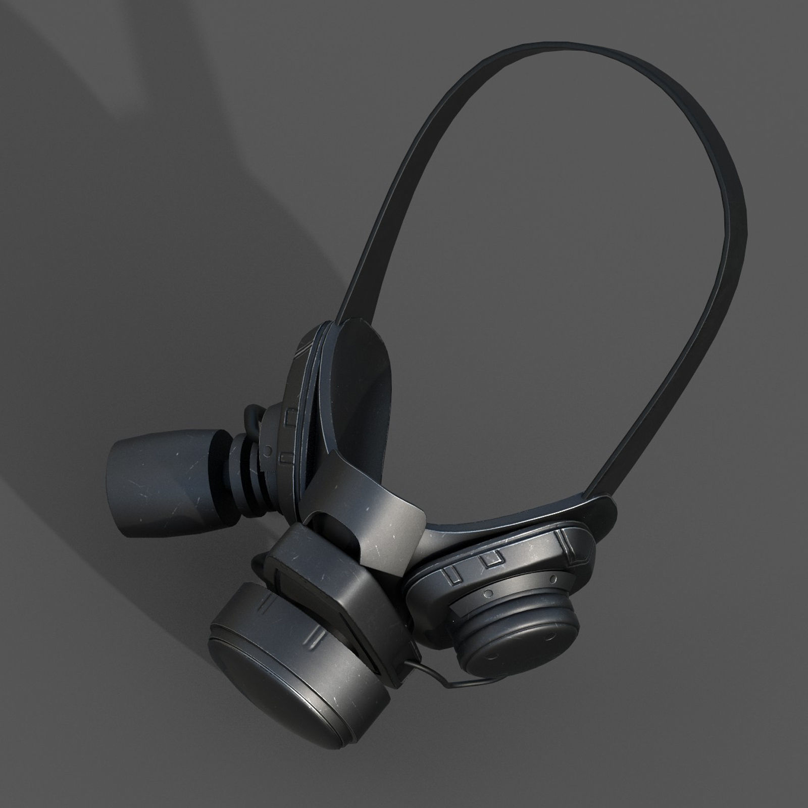 Gas mask scifi technology fantasy 3d model  Low-poly 3D model_6