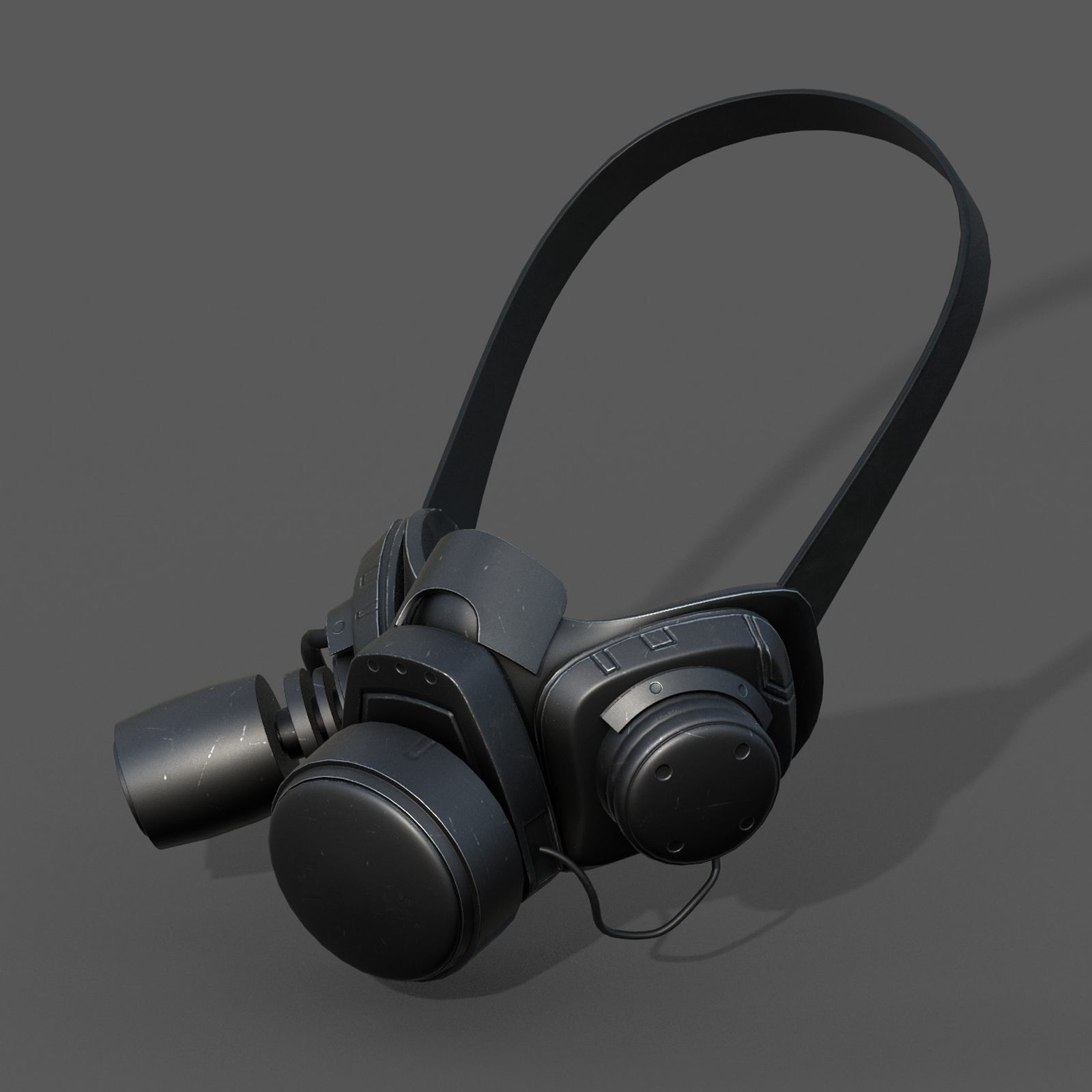 Gas mask scifi technology fantasy 3d model  Low-poly 3D model_4