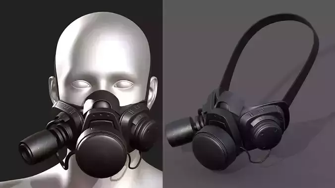 Gas mask scifi technology fantasy 3d model  Low-poly 3D model