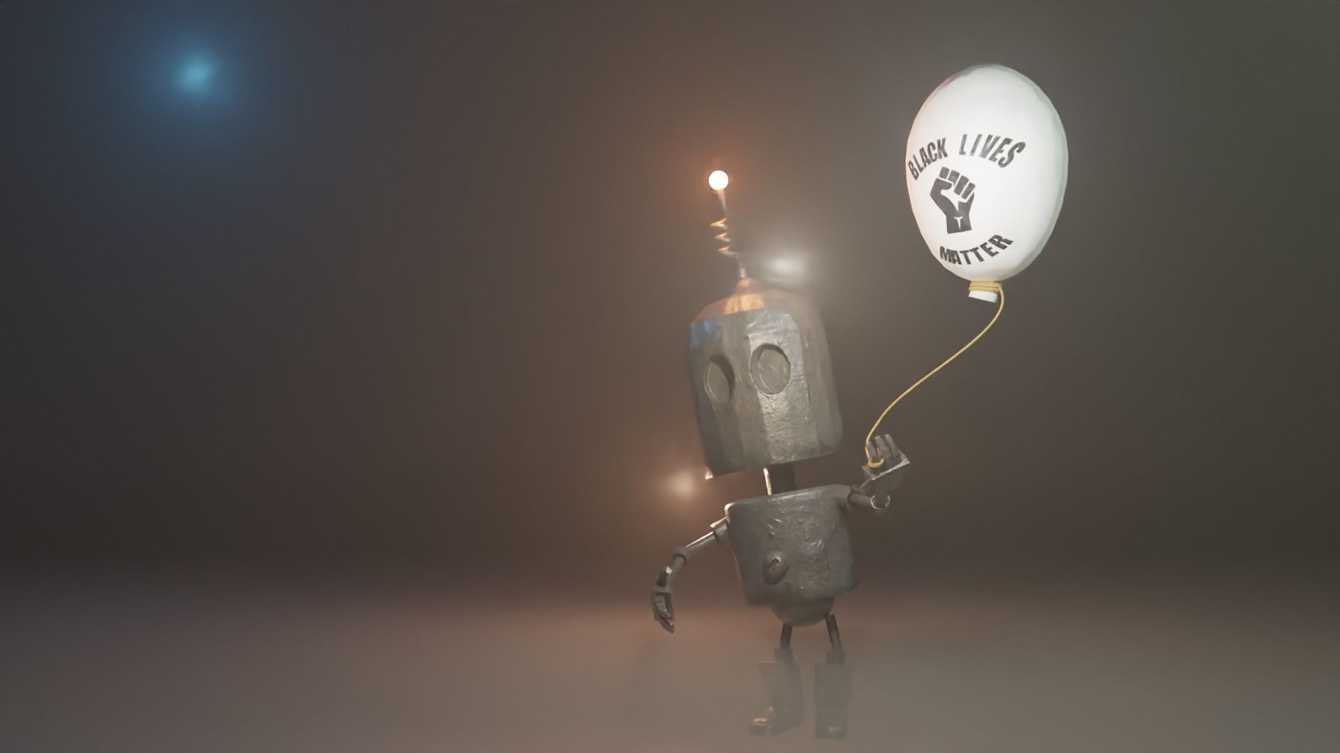 Black Lives Matter Tin Robot Tribute Free low-poly 3D model_8