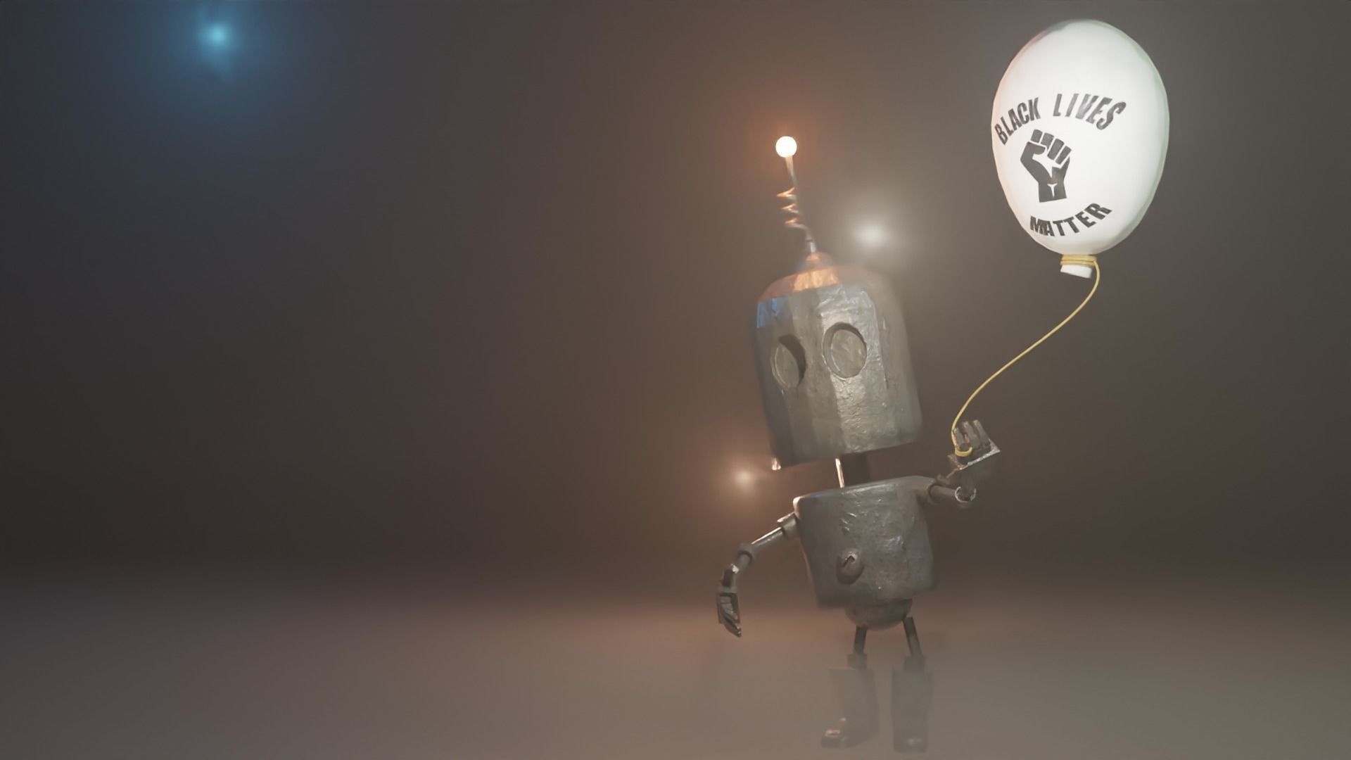 Black Lives Matter Tin Robot Tribute Free low-poly 3D model_7