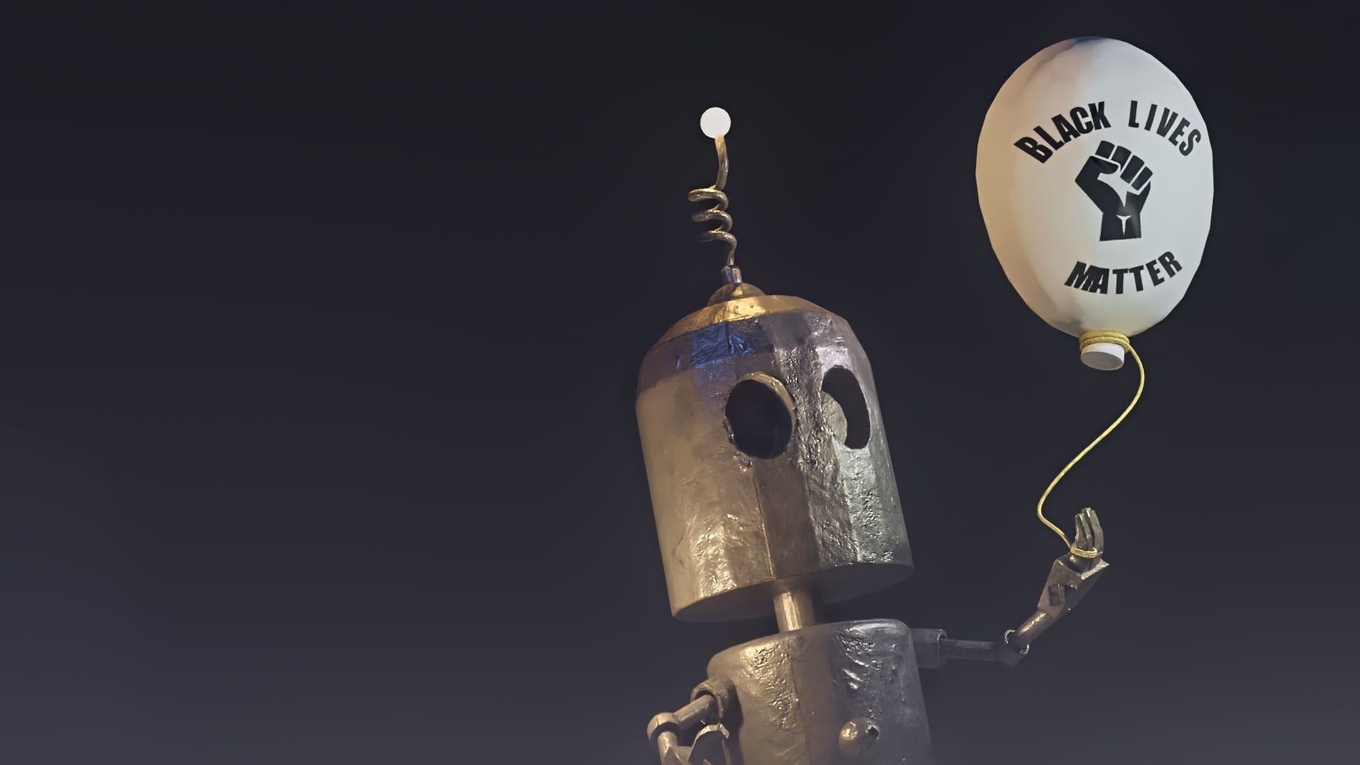 Black Lives Matter Tin Robot Tribute Free low-poly 3D model_14