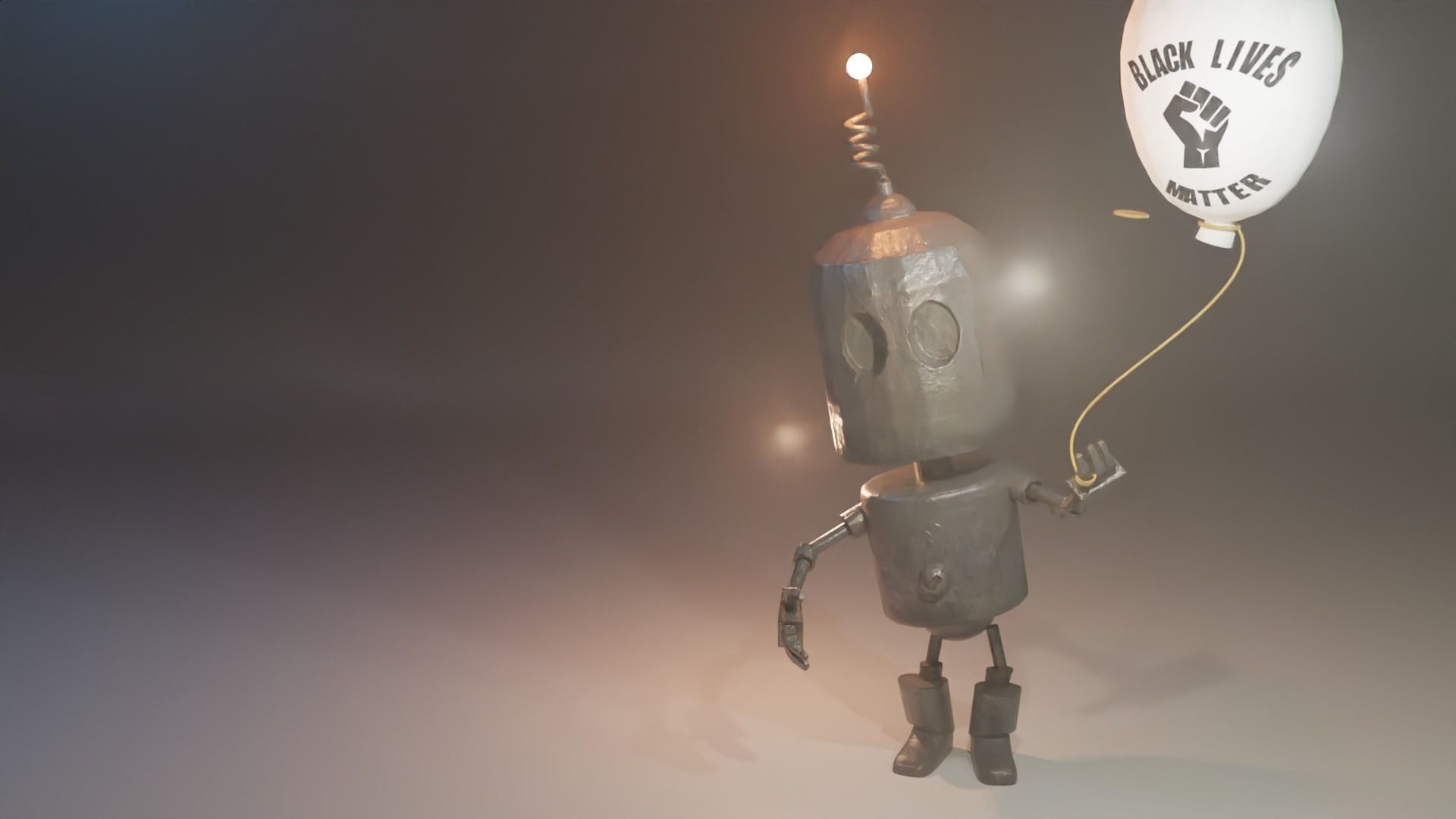 Black Lives Matter Tin Robot Tribute Free low-poly 3D model_9