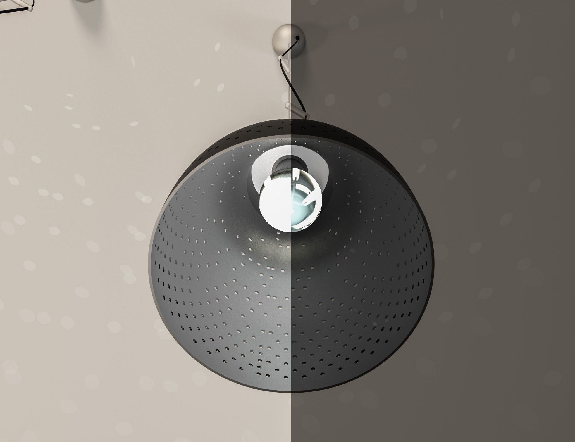 Minimal Metal Ceiling Lamp 3D model_4