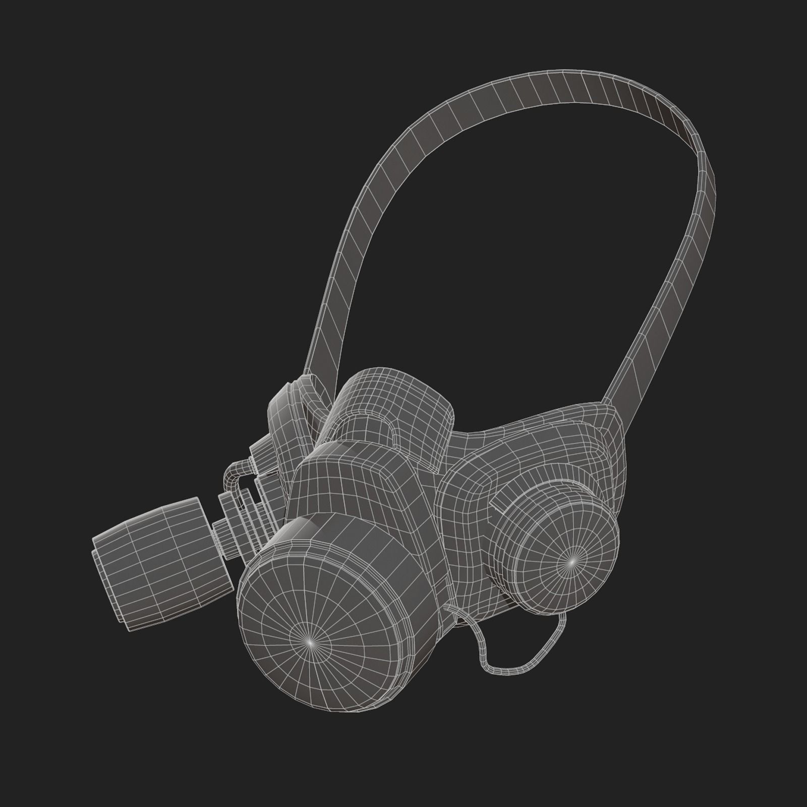 Gas mask respirator scifi futuristic military  Low-poly 3D model_12